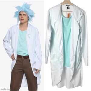 Hot Topic NWT Rick & Morty Rick Scientist Adult One Size White Lab Coat Costume